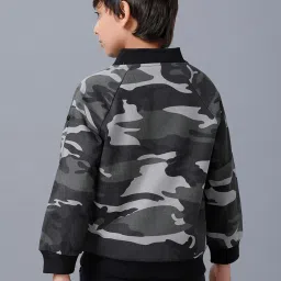 Under Fourteen Only Kids Grey & White Camouflage Full Sleeves Jacket image 2