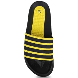 CL Sport by Carlton London Men's Black & Yellow Slides image 3