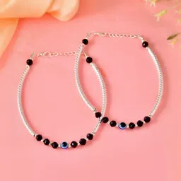 Sangria Silver-Plated Artificial Beads Anklet-image-27