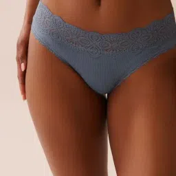 La Vie En Rose Blue Regular Fit Self Pattern Panties-picture-34
