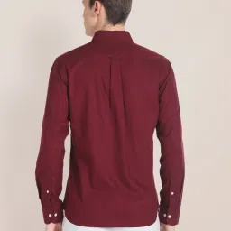 U.S. Polo Assn. Maroon Regular Fit Cotton Shirt image 2