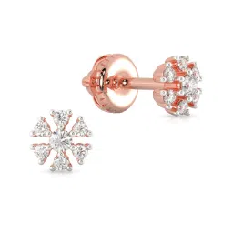 Malabar Gold and Diamonds 18k Rose Gold Diamond Hoop Earrings image 2