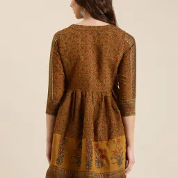 showoffff SHOWOFF Mustard Floral Print Kurti image 2