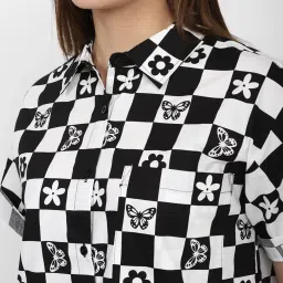 Forever 21 Black & White Checks Shirt image 5