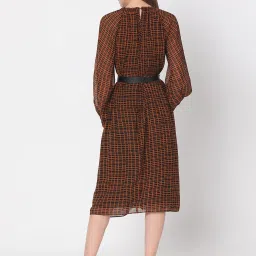 Vero Moda Orange & Black Printed Midi Dress image 2