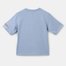 United Colors of Benetton Kids Blue Cotton Printed T-Shirt image 2