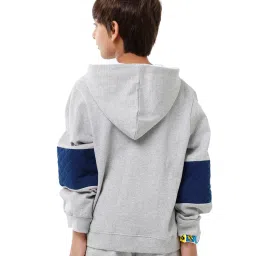 Under Fourteen Only Kids Grey & Navy Printed Full Sleeves Sweatshirt image 2
