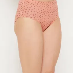 Clovia Peach Cotton Printed Hipster Panty image 4