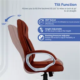 Vergo Swift Office Chair leatherette Brown, OCHB897126 image 4