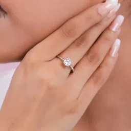 Zavya Solitaire Rhodium Plated 925 Sterling Silver Ring image 2