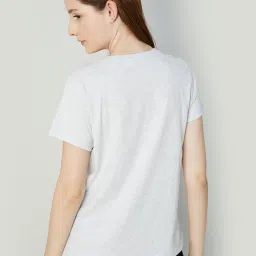 Ginger by Lifestyle Grey Cotton Printed T-Shirt image 2