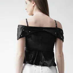 KASSUALLY Black Embellished Top image 2