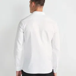 arrow new york Arrow Newyork White Cotton Slim Fit Striped Shirt image 2