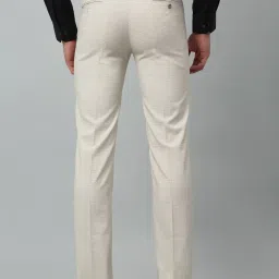 Cantabil Beige Cotton Regular Fit Checks Trousers image 2