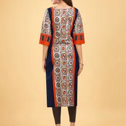 SHANVIKA Multicolor Printed Cotton Straight Kurta image 2