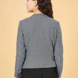 Annabelle by Pantaloons Blue Chequered Jacket image 2