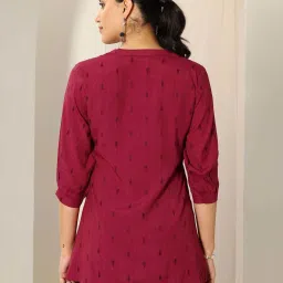 Libas Maroon Woven Kurti image 2