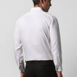 Van Heusen White Cotton Regular Fit Texture Shirt image 2