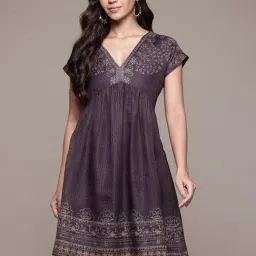Aarke Ritu Kumar Blue Floral Dresses-image-69