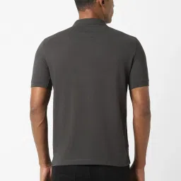 Peter England Grey Melange Regular Fit Polo T-Shirt image 2