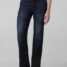 Only Dark Blue Cotton Regular Fit High Rise Jeans image 2