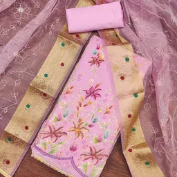 KALINI Embroidered Organza Unstitched Dress Material-picture-36