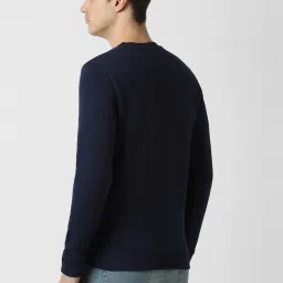 Peter England Navy Slim Fit Printed Sweatshirt image 2