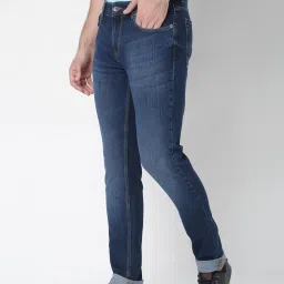 Spykar Blue Slim Fit Lightly Washed Jeans image 3