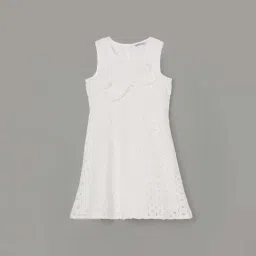 Fame Forever by Lifestyle Kids White Cotton Printed Dress-picture-24