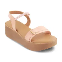 Tresmode Women's Pink Ankle Strap Wedges-picture-39