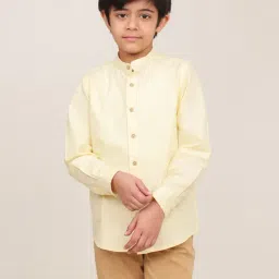 Campana Boys Lemon Yellow Cotton Shirt-image-35
