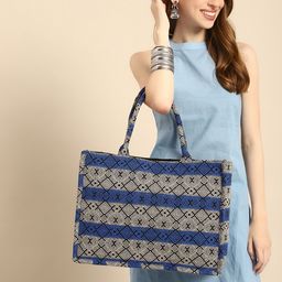 Anouk Geometric Textured Shopper Tote Bag-picture-48
