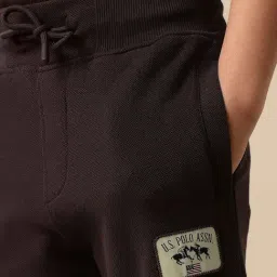 U.S. Polo Assn. Boys Brown Cotton Textured Joggers image 5