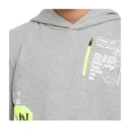 Under Fourteen Only Kids Grey Printed Full Sleeves Sweatshirt image 5