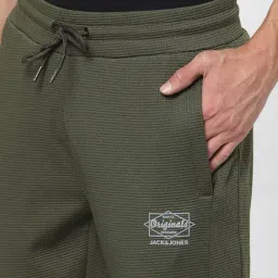Jack & Jones Green Regular Fit Printed Trackpants image 4