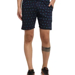 Vimal Jonney Navy Regular Fit Printed Shorts - Pack of 2 image 5