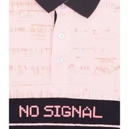 Gini & Jony Kids Pink Cotton Printed Polo T-Shirt image 3