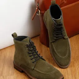 Teakwood Leathers Men's Olive Derby Boots-image-11