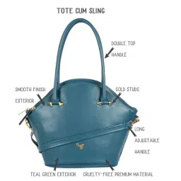 Baggit Blue Solid Medium Handbag image 5