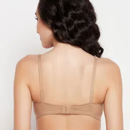Clovia Beige Cotton Full Coverage T-Shirt Bra image 2