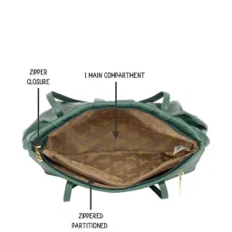 Baggit Green Textured Medium Tote Handbag image 4