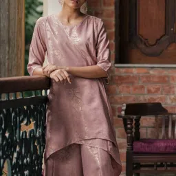 W Purple Floral Print Jumpsuit image 1