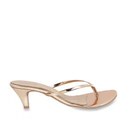 Mochi Women's Rose Gold Thong Stilettos image 1