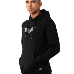 The Souled Store Black Batman: 3D Logo Hooded Sweatshirt image 3