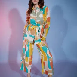BUYNEWTREND Multicolored Printed Co-Ords Set-image-38