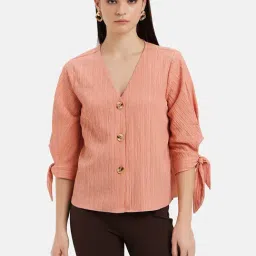 Kazo Pink Self Design Shirt-image-30