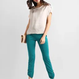 Kazo Teal Flat Front Trouser image 4