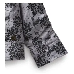 Under Fourteen Only Kids Silver Floral Print Full Sleeves Jacket image 5