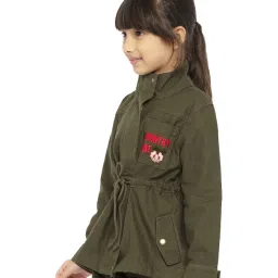 Under Fourteen Only Kids Green Embroidered Full Sleeves Jacket image 3