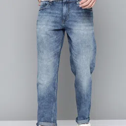 Mast & Harbour Men Navy Blue Slim Fit Heavy Fade Stretchable Jeans-picture-52